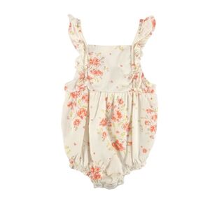 Carter's Baby Girl Floral Ruffle Romper Sleeveless Off White | 9M